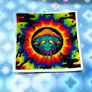 Trippy Magic Mushroom Shrooms Nature Art Accent Decor Single Waterproof Sticker
